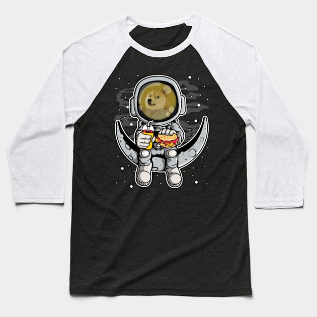 Astronaut Fastfood Dogecoin DOGE Coin To The Moon Crypto Token Cryptocurrency Wallet Birthday Gift For Men Women Kids Baseball T-Shirt by Thingking About